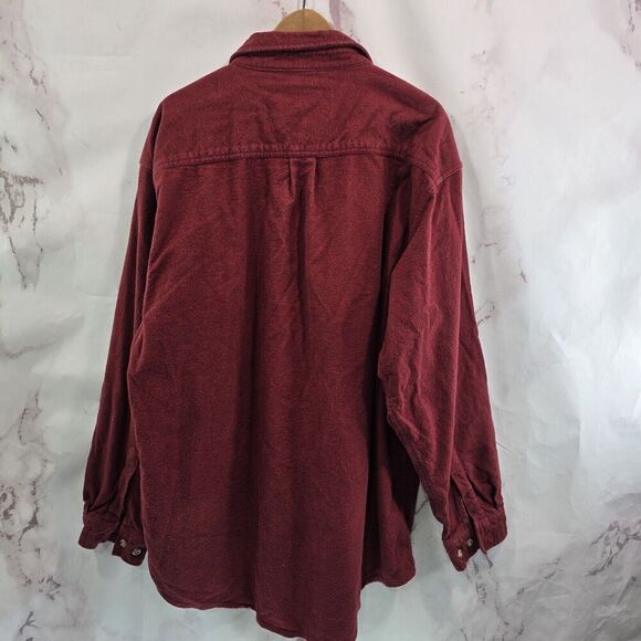 Field & Stream Shirt Mens Large Red Button Flannel Heavyweight Shacket Chamois - Picture 5 of 9